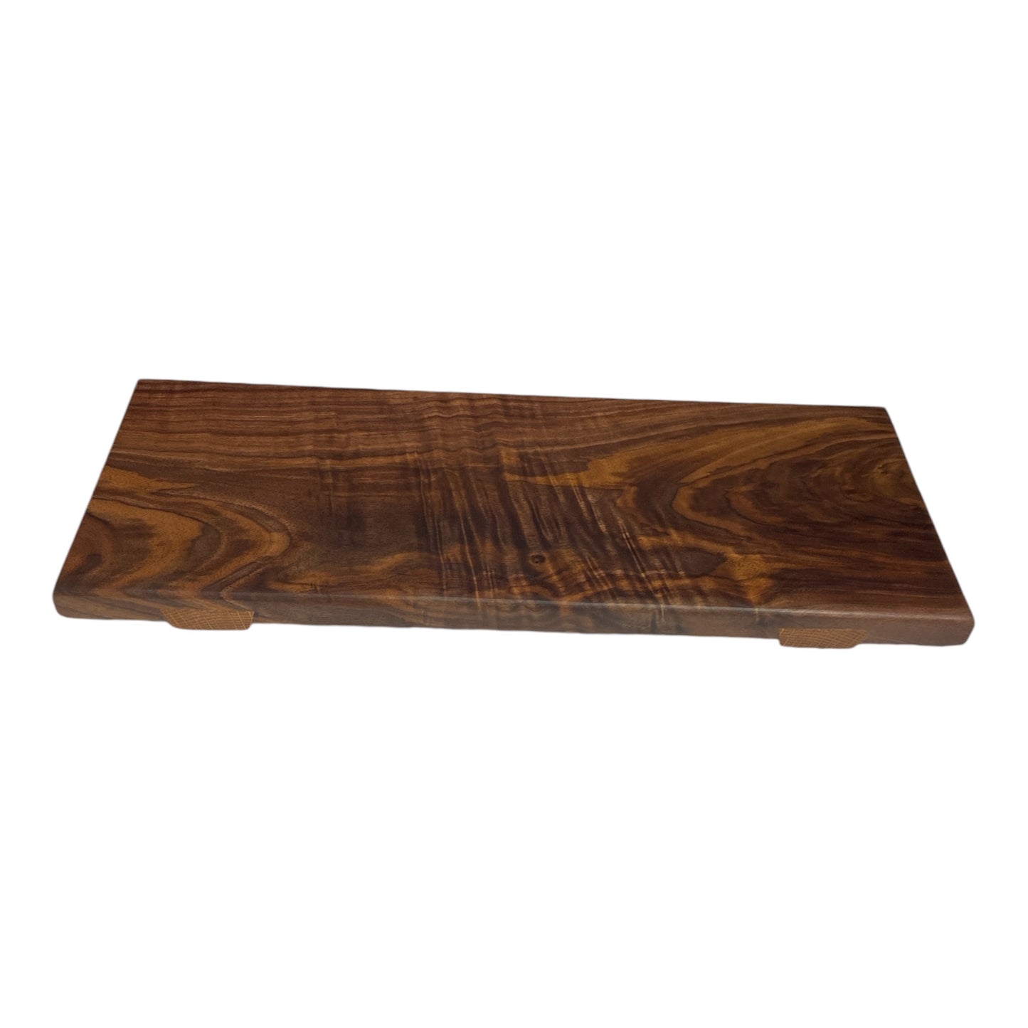 Highly Figured Walnut Charcuterie Board w/ Dovetail White Oak Feet