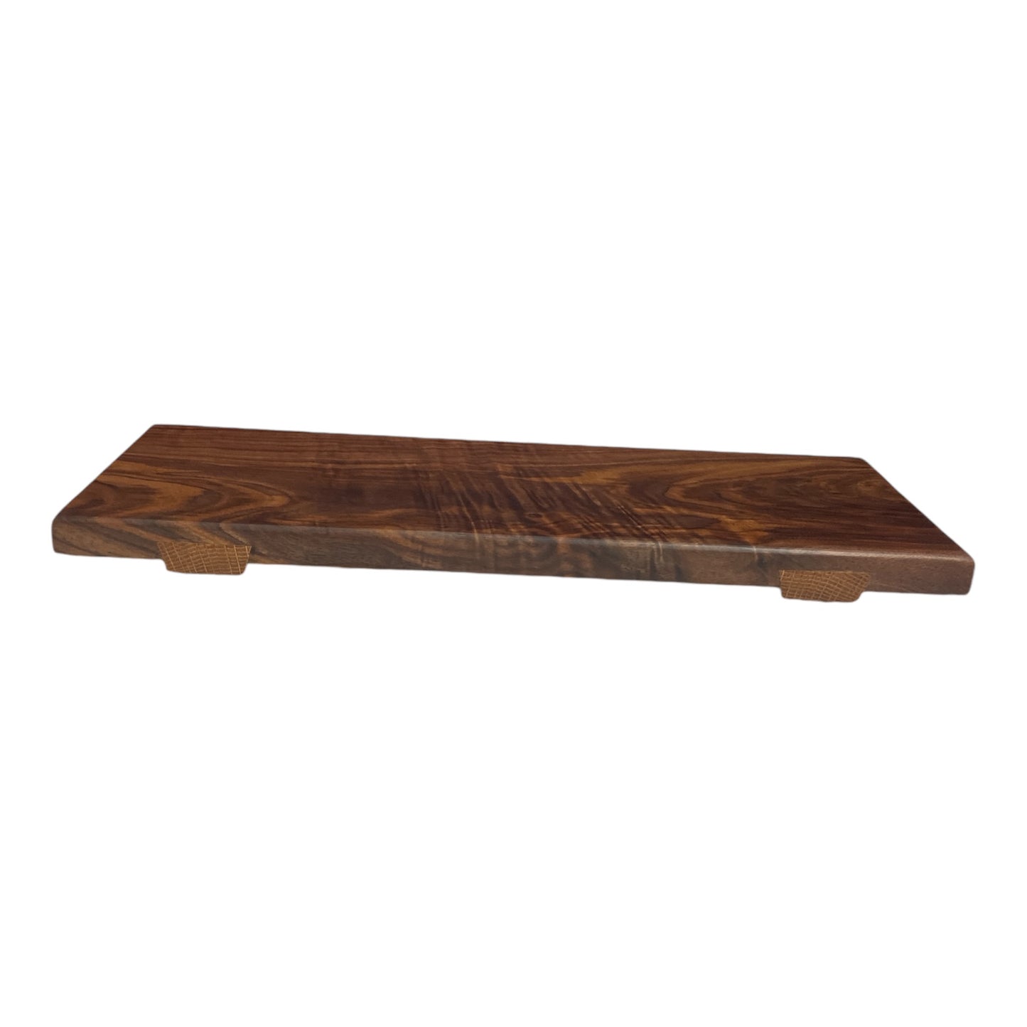 Highly Figured Walnut Charcuterie Board w/ Dovetail White Oak Feet