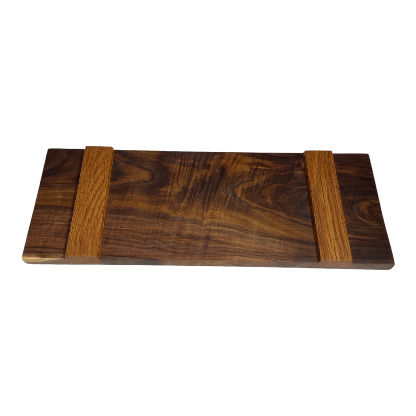 Highly Figured Walnut Charcuterie Board w/ Dovetail White Oak Feet