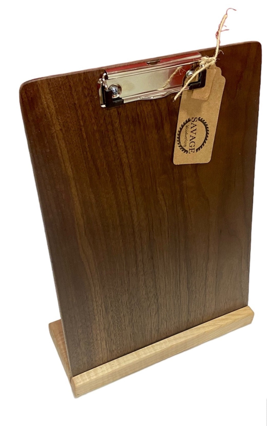 Clipboard - Beautiful Black Walnut w/ Curly Maple Stand - FREE SHIPPING