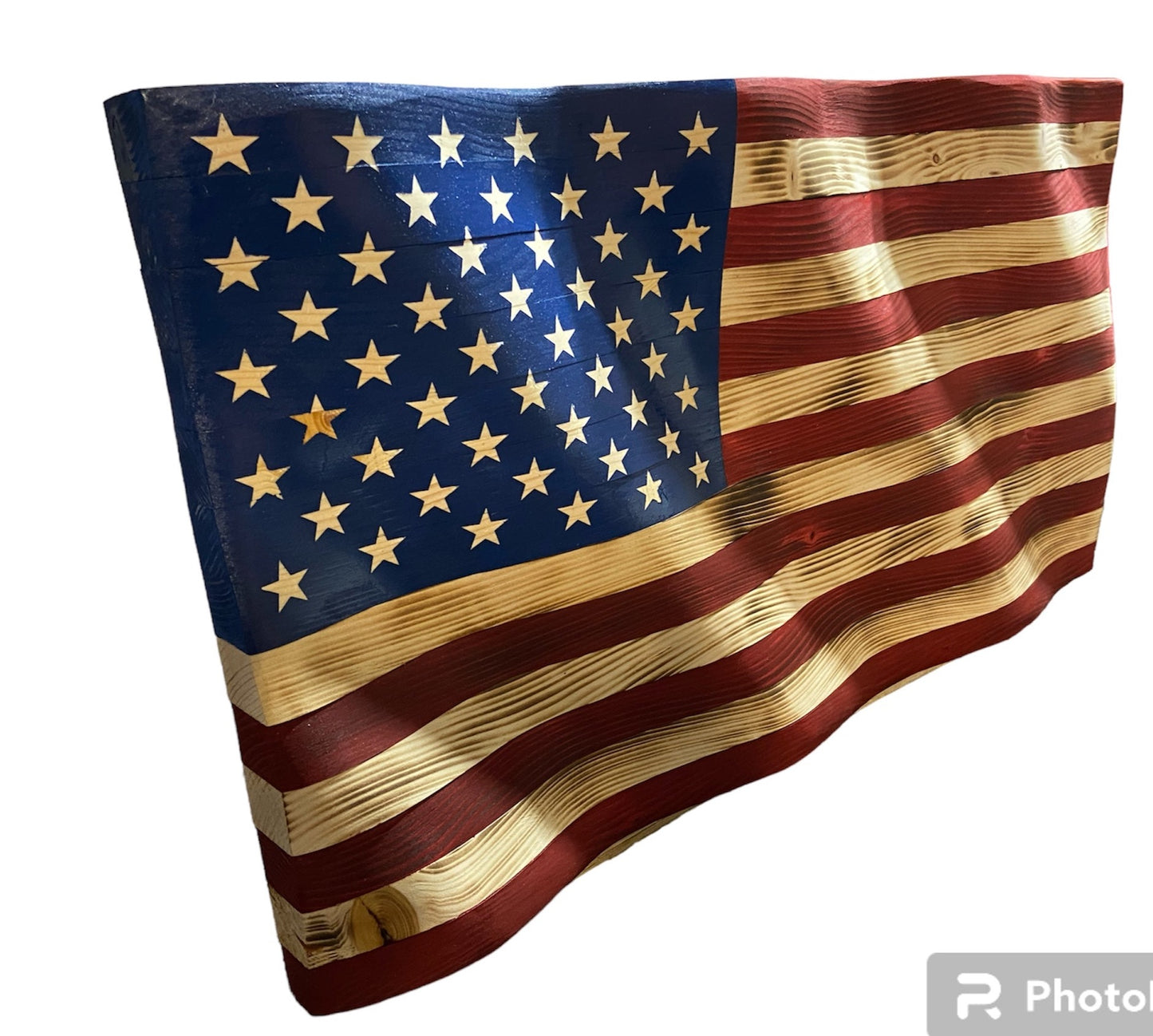 Wavy American Flag - 36" or 24"  - FREE SHIPPING