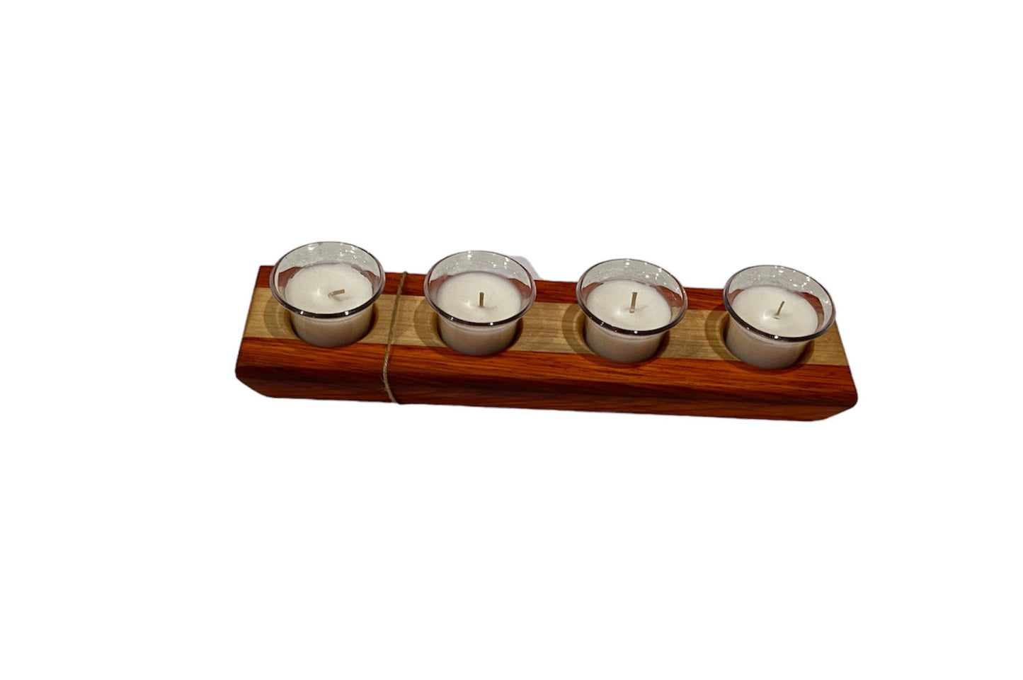 Candle holder - Exotic Padauk and Maple, (4) white candles - FREE SHIPPING