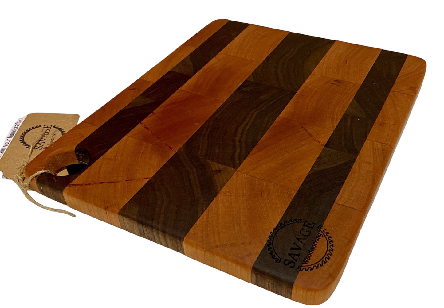 Cutting Board, Small Beautiful End Grain, Cherry/Walnut - FREE SHIPPING