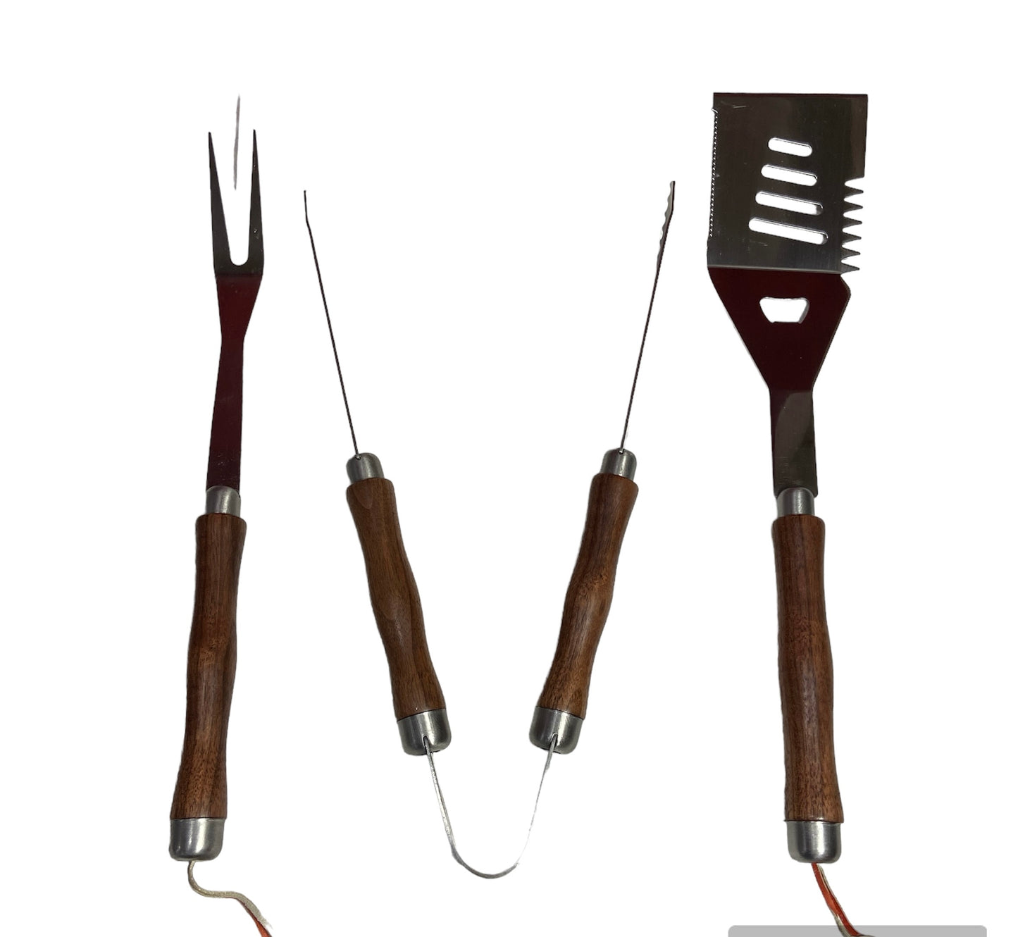 NEW! BBQ Tool Set, Custom Walnut Handles, w/ case