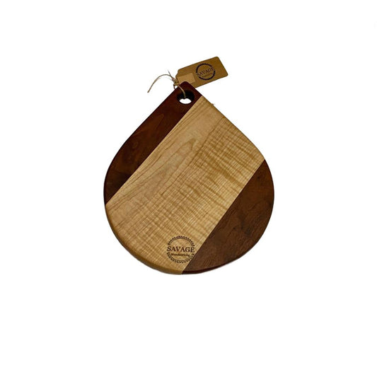 Charcuterie Tear Drop Board - Curly Maple and Walnut - FREE SHIPPING