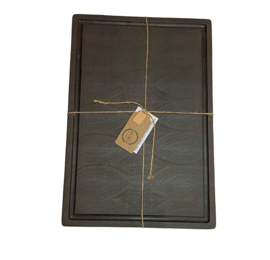 Cutting Board, End Grain Roasted Ash w/ handles & Juice Groove - FREE SHIPPING